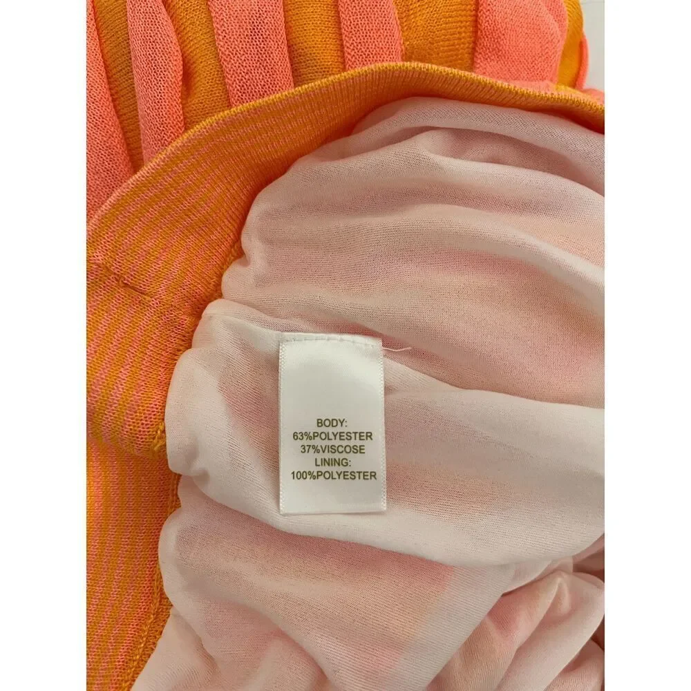 House of Harlow Orange & Pink Striped Maxi Skirt Size Large European Summer